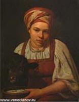 Девушка с теленком. 1829
