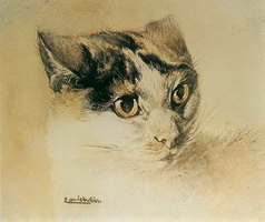 Реалистический рисунок кошки (Л. Вейн)